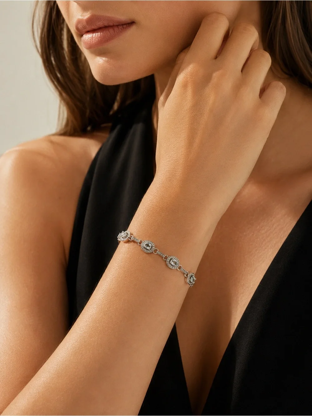 ✨ Vintage-Style 925 Sterling Silver Aquamarine Bracelet – 7” ✨